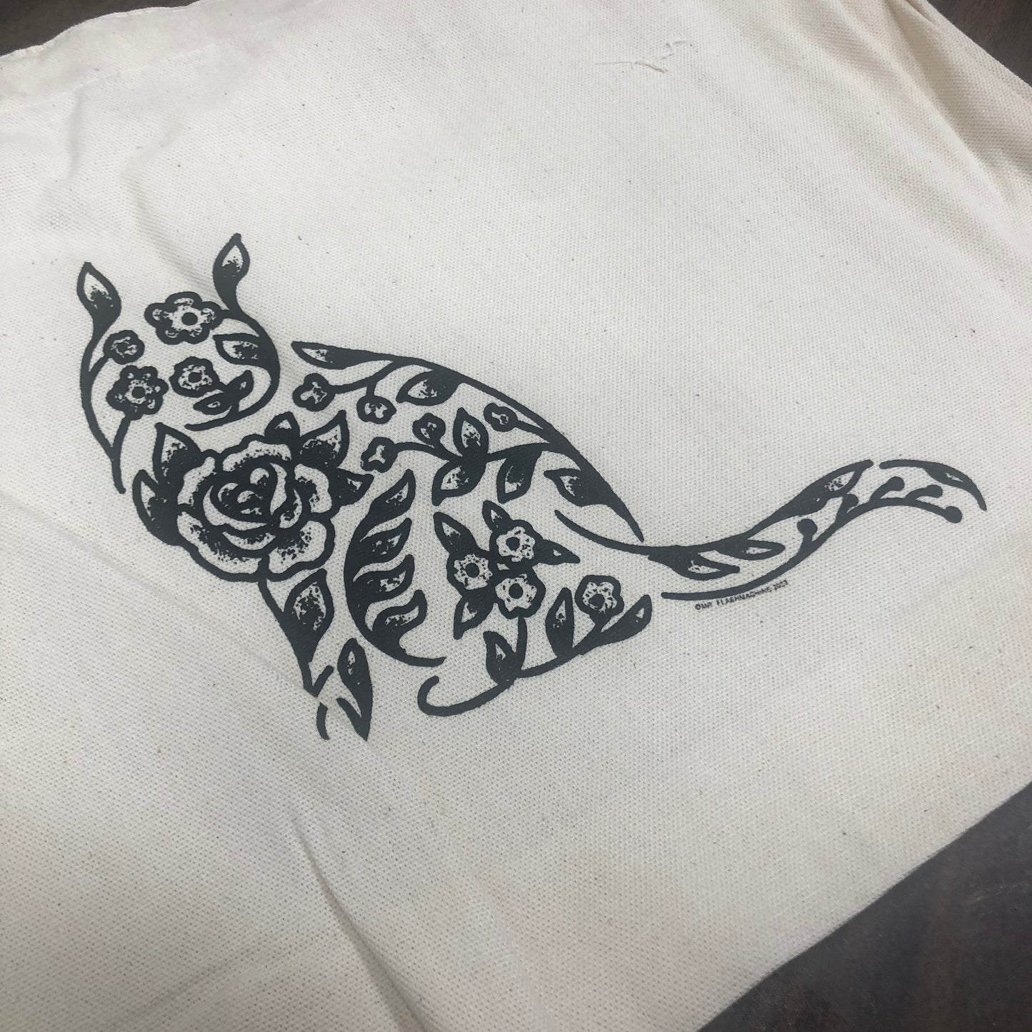 Floral Cat Tote Bag